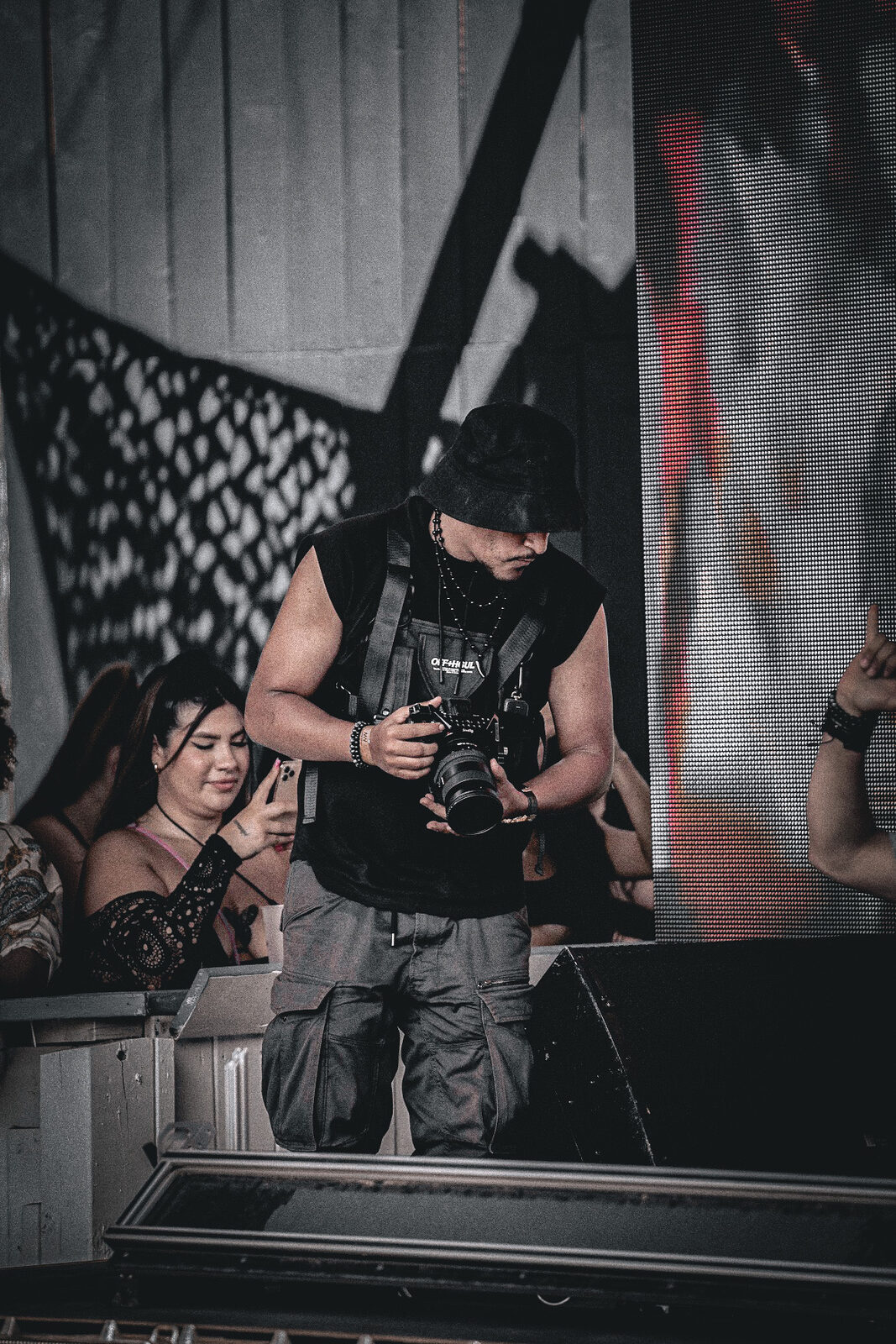 Wolf shooting from a festival stage