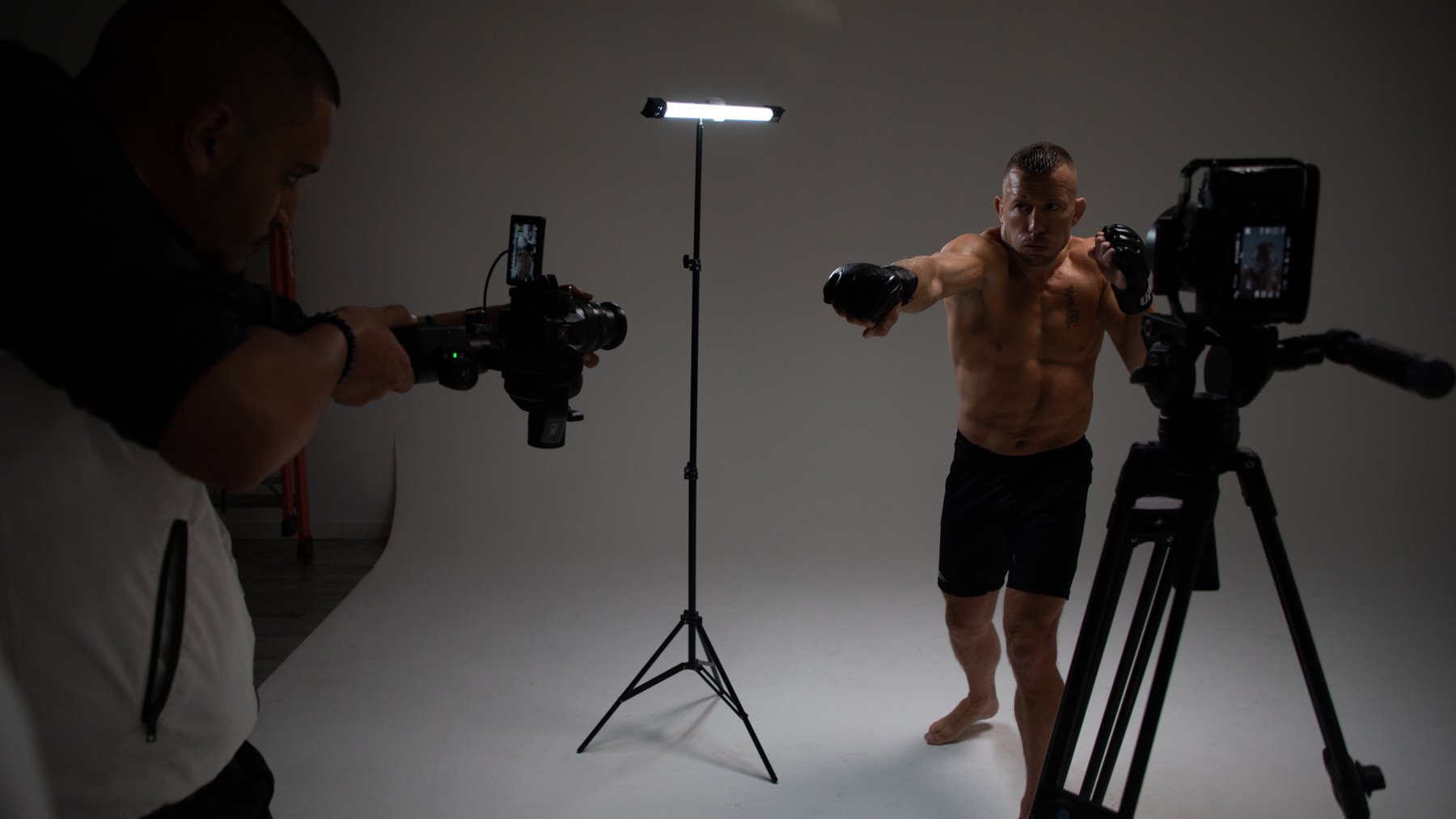 Wolf on set — frame from the upcoming demo reel